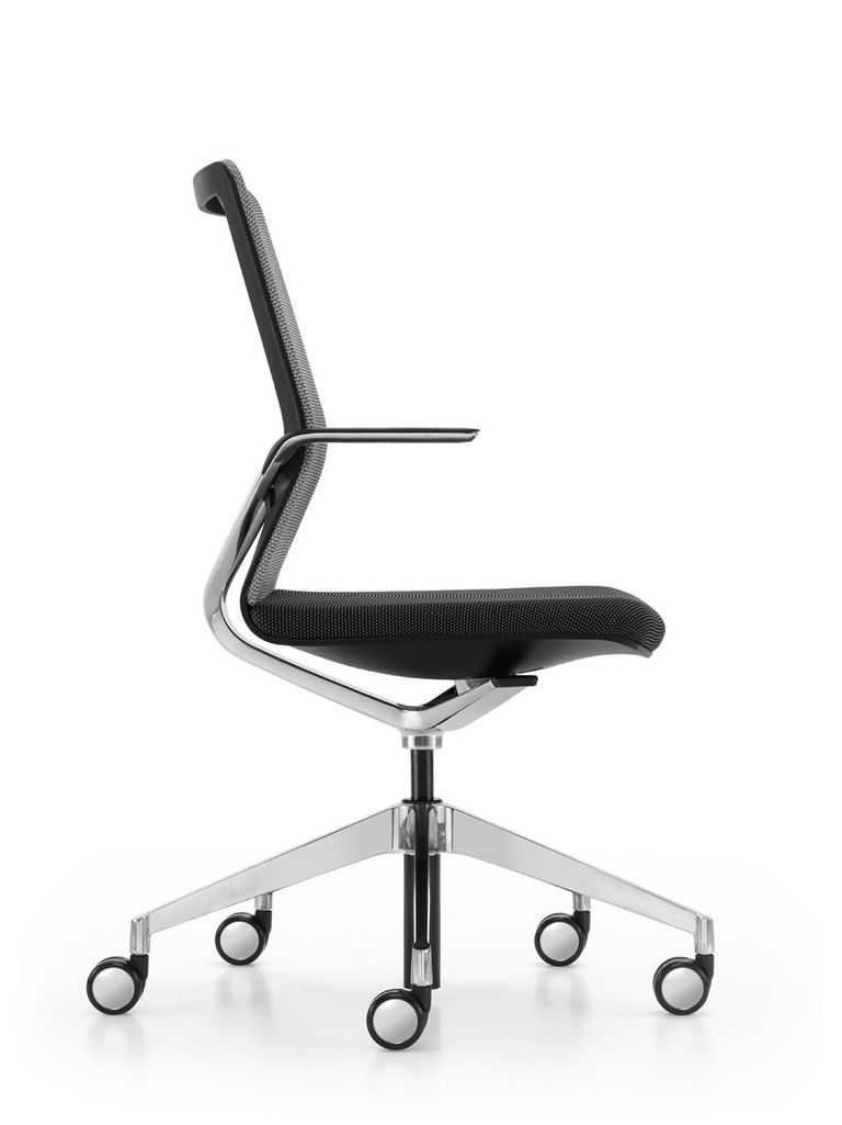 Linq Bürostuhl Linq mit Aluminium Fuss, Seitenansicht