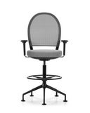 Hochstuhl Marva Net Bürostuhl mit Fussring und schwarzem Fuss mit Gleitern
