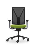 Schreibtischstuhl Yanos Flex Frontansicht mit schwarzem Aluminiumfuss 