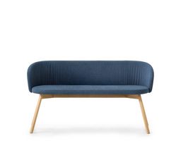 Biala Zweisitzer in blau und Holzgestell Eiche