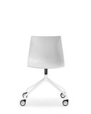 Konferenzstuhl mit Rollen und weissem Viersternfuss