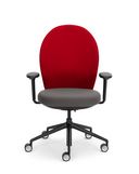 Bürostuhl Marva, zweifarbig gepolstert mit rotem Rücken und grauem Sitz