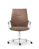 Bürostuhl Leder Eyla mit hellbraunem naturgegerbtem Verona Leder