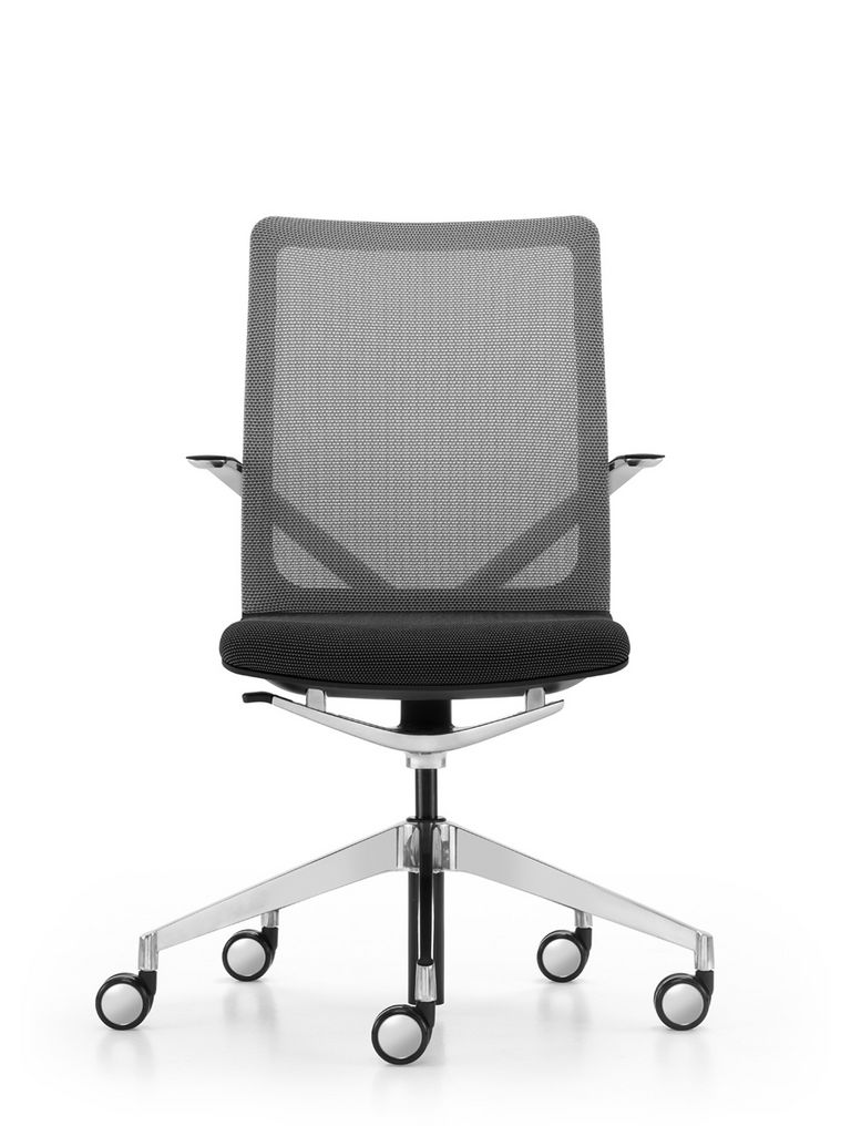 Linq Schreibtischstuhl Linq mit Fünsternfuss Aluminium, Frontansicht