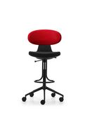 Hochstuhl Bürostuhl Simplex 3D mit Fussbügel, schwarzem Fuss und Rollen