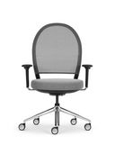 Bürostuhl Marva Net mit grauem Sitzpolster, Frontansicht