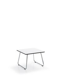 Lounge Beistelltisch, quadratisch, mit Vollkernplatte in weiss
