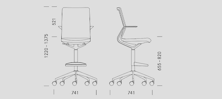 Dimensionen Bürostuhl Linq