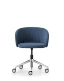 Schreibtischstuhl blau gepolstert mit Fünfsternfuss