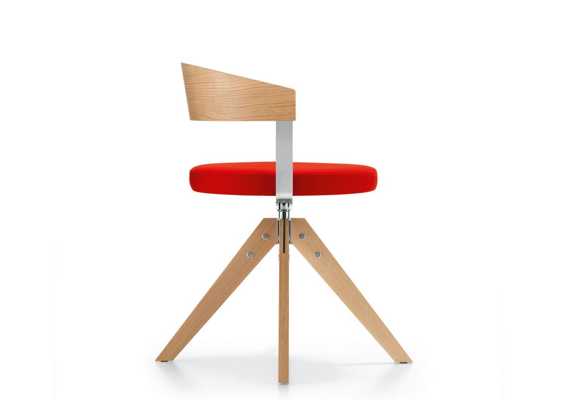 Schreibtischstuhl G 125 mit Vierbeingestell aus Holz