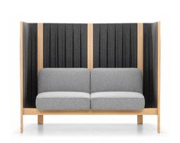 Zweisitzer Sitzgruppe Büro grau gepolstert mit Seitenpaneelen