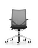 Schreibtischstuhl Linq, Frontansicht mit Aluminiumfuss