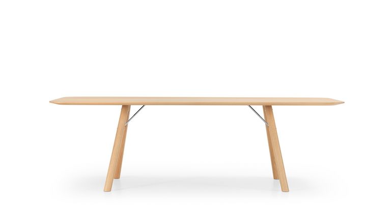 Rechteckiger Massivholztisch Eiche als Besprechungstisch