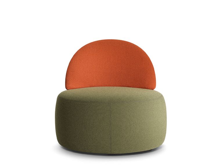 Incyle Loungesessel, zweifarbig gepolstert, in der Vorderansicht