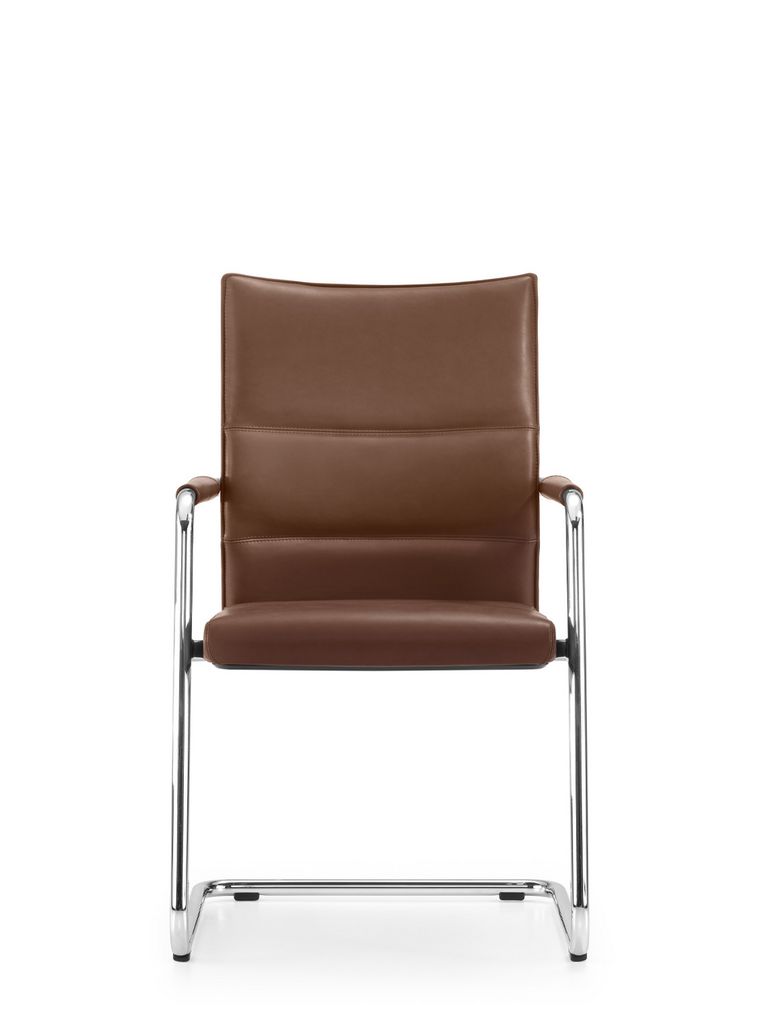 Frontansicht Schwingstuhl in Lederausführung Executive