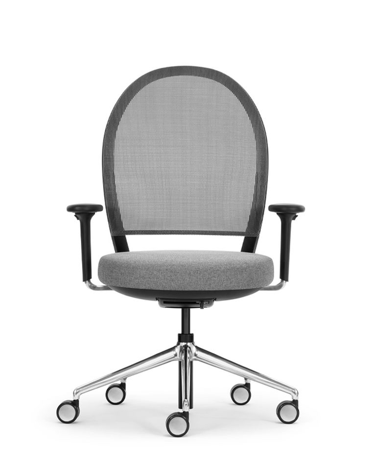 Schreibtischstuhl Marva Net mit Fünfsternfuss Aluminium