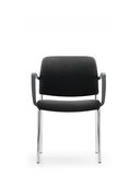 Polsterstuhl mit Vierbeingestell verchromt, Frontansicht 