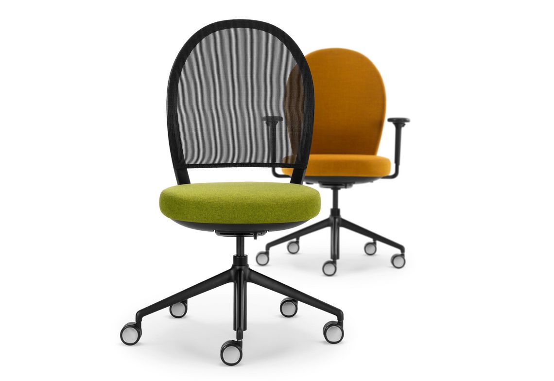Schreibtischstuhl Marva Net und Marva mit runden Rücken