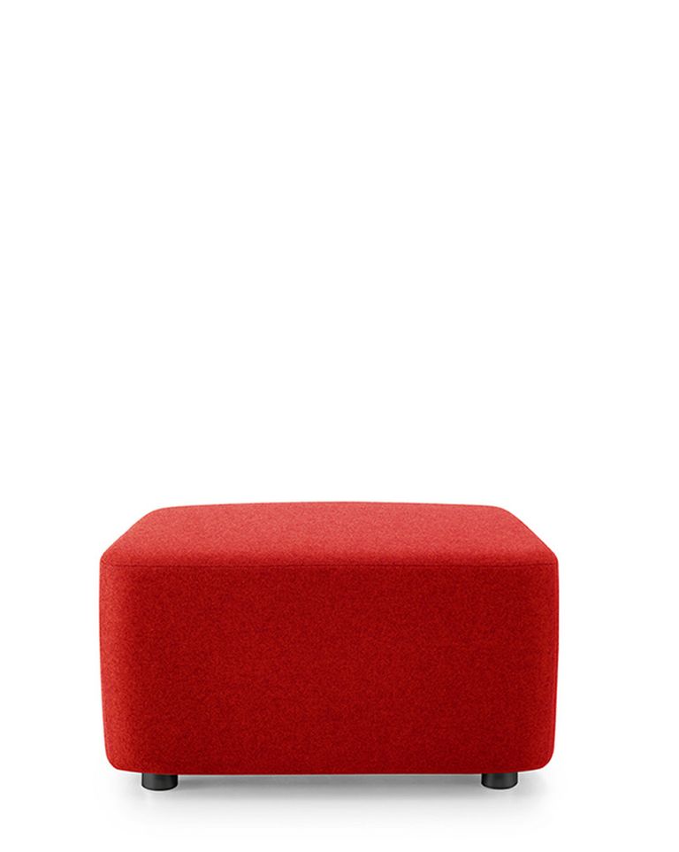 Sitzpouf rot gepolstert