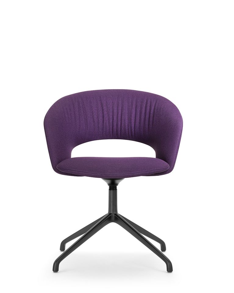 Konferenzstuhl Calina mit 4-Sternfuss in schwarz und Gleitern