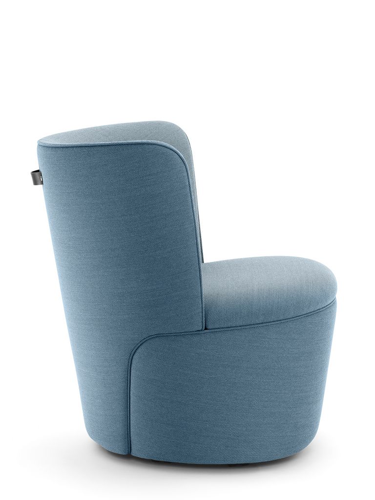 Cina Sessel Cina blau gepolstert, Seitenansicht