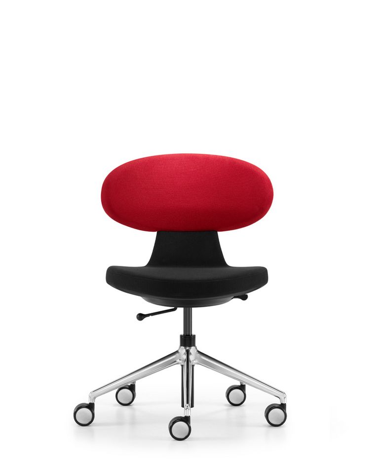 Schreibtischstuhl Simplex 3D mit Aluminiumfuss, Frontansicht