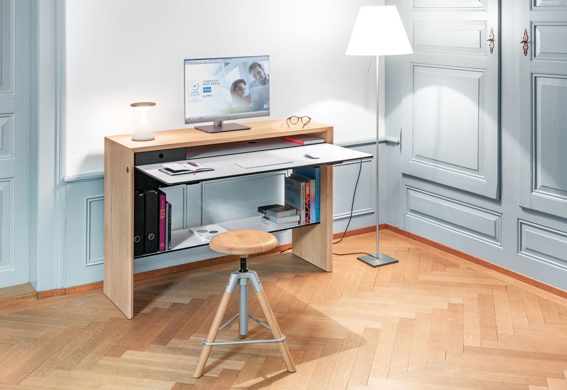 Polsterhocker Hochstuhl im Homeoffice 