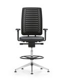 Hochstuhl Bürostuhl Reflex mit Fussring und Aluminiumfuss