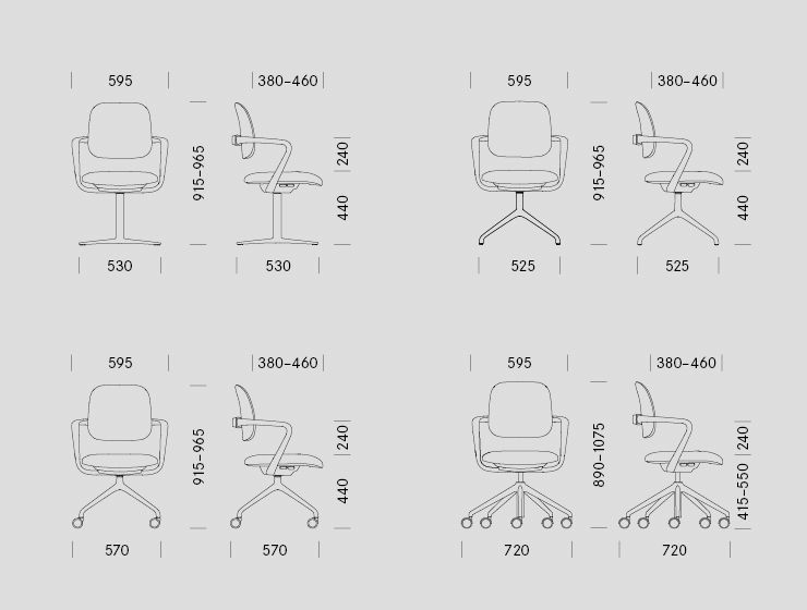 Schreibtischstuhl Ategra Dimensionen
