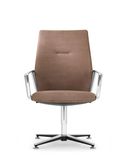 Konferenzstuhl Eyla mit naturgegerbtem Leder