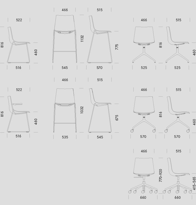 Dimensionen Stuhl Nava