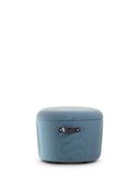 Poufhocker blau gepolstert