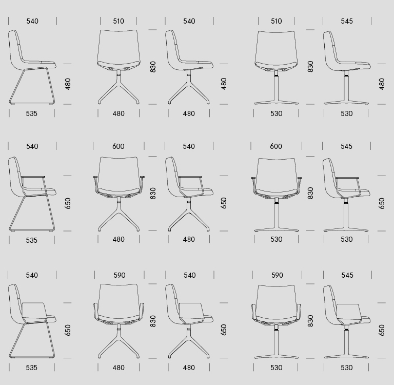 Dimensionen Stuhl Marel