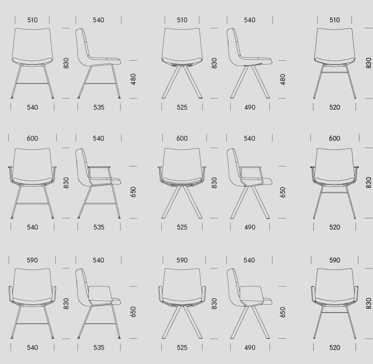 Dimensionen Stuhl Marel