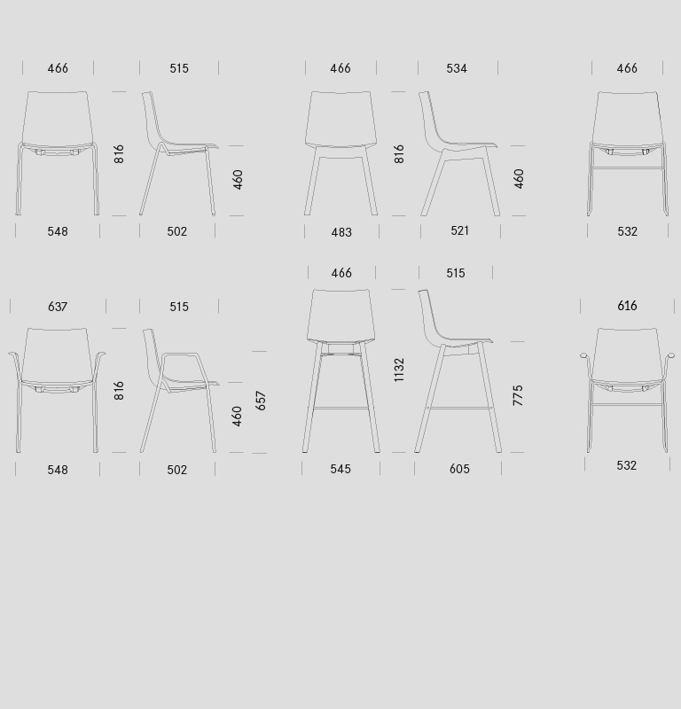 Dimensionen Stuhl Nava